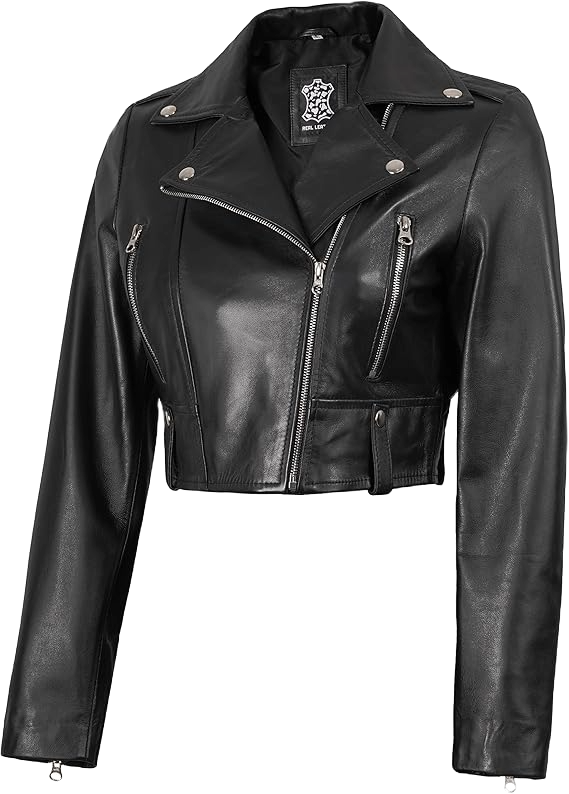cropped leather jacket is one of the top 5 stylish leather jackets for ladies