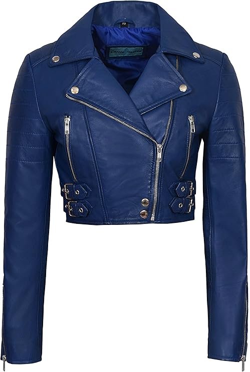 cropped leather jackets for ladies