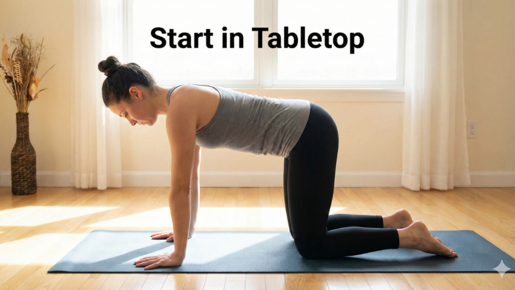 cow pose for correct posture