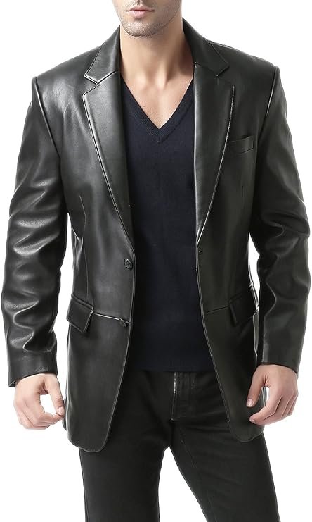 Classic Leather Blazer Coat Jacket