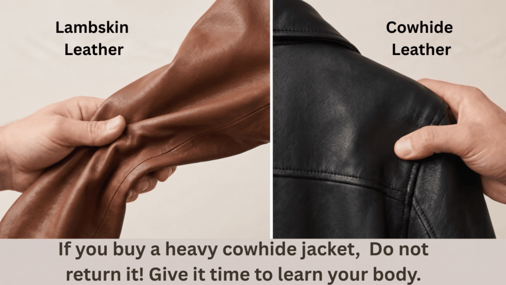 5. Understanding Leather Types and "Give" (how should a leather jacket fit)