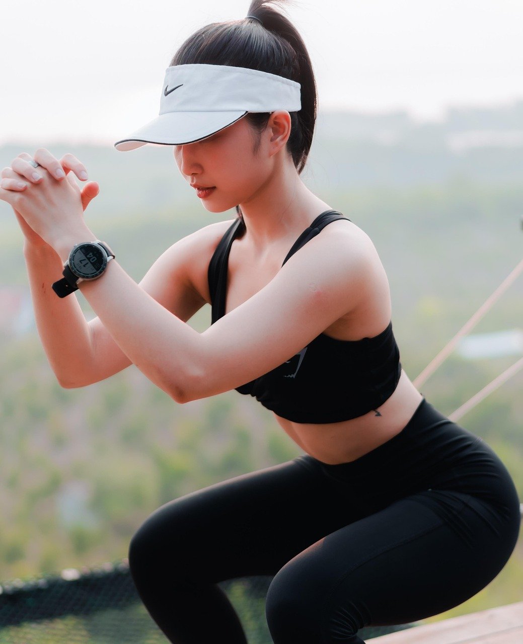 girl, yoga, chair pose