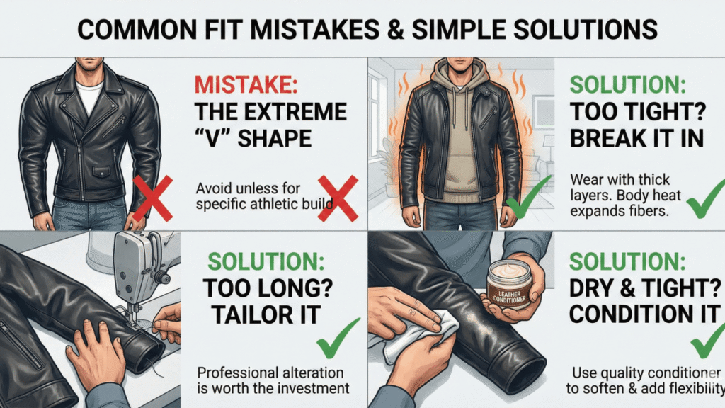 7. Common Fit Mistakes to Avoid (how should a leather jacket fit)