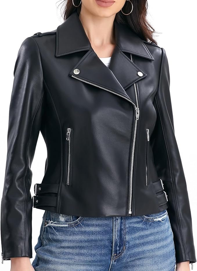 The Classic lambskin Moto Jacket Packable Leather Jacket