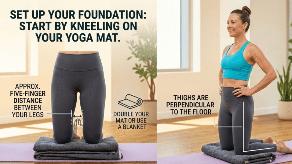 It is an essential modification for those learning how to do Camel Pose.