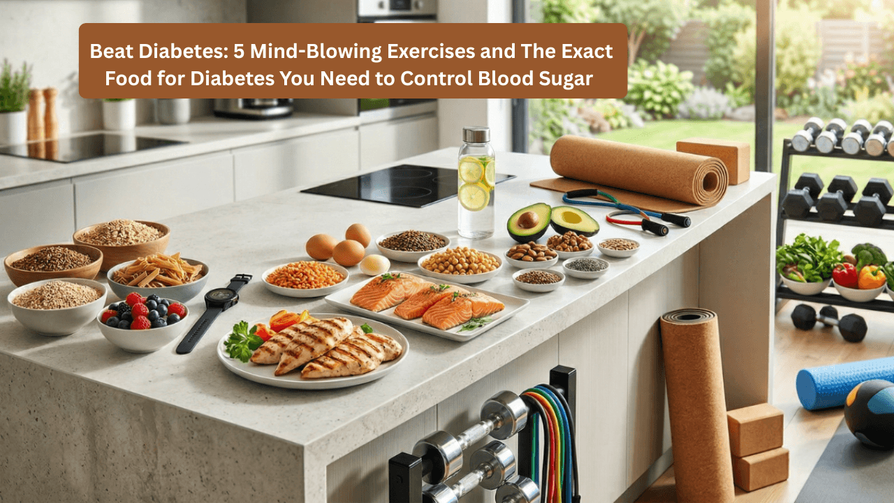 Beat Diabetes: 5 Mind-Blowing Exercises and The Exact Food for Diabetes You Need to Control Blood Sugar