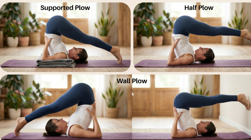 Some Variations and Modifications for Every Level of Plow pose