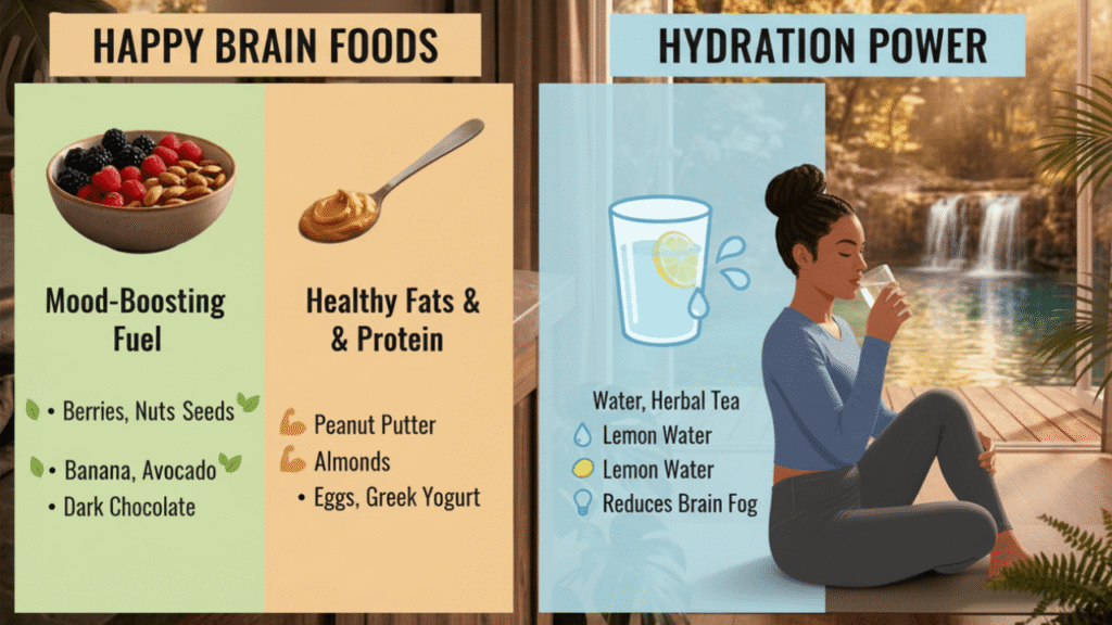 5. Hydration and the food for happy brain. Brain