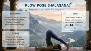 Plow Pose (Halasana): Step-by-Step Guide for Beginners ( A lady is showing how to make a plow pose )